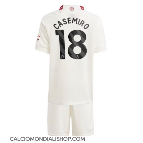 Maglie da calcio Manchester United Casemiro #18 Terza Maglia Bambino 2023-24 Manica Corta (+ Pantaloni corti)